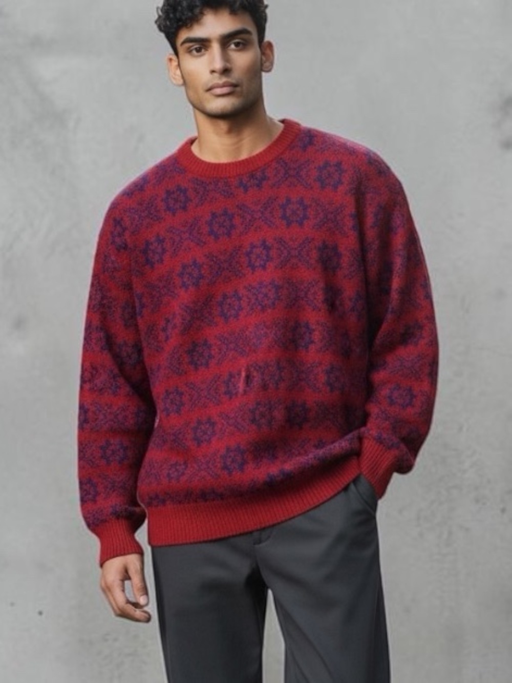 CHRISTOPHER HAYES Vintage Red Blue Nautical Sweater 100% Cotton Mens L